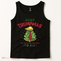 Merry Trumpmas Santa Trump Christmas Tank Top thumb 2