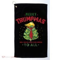 Merry Trumpmas Santa Trump Christmas Golf Towel thumb 0