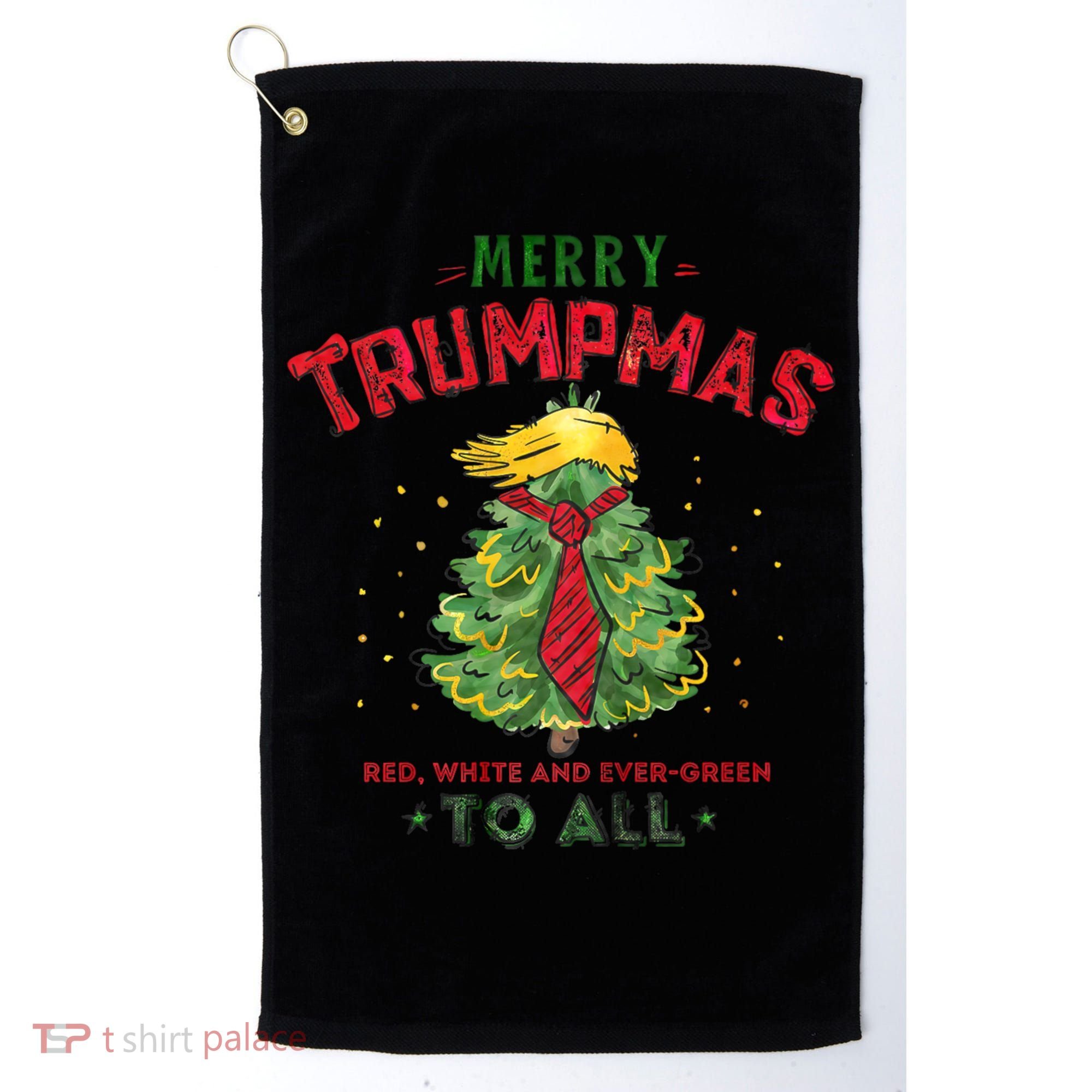 Merry Trumpmas Santa Trump Christmas Golf Towel