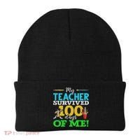 My Teacher Survived 100 Days Of Me Dab 100 Days Of School Beanie thumb 0
