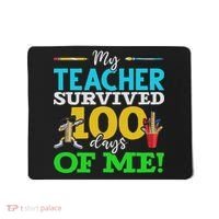 My Teacher Survived 100 Days Of Me Dab 100 Days Of School Mousepad thumb 0