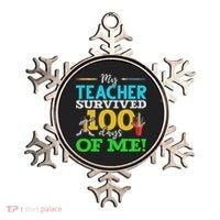 My Teacher Survived 100 Days Of Me Dab 100 Days Of School Ornament thumb 0