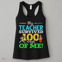 My Teacher Survived 100 Days Of Me Dab 100 Days Of School Women's Tank Top thumb 3
