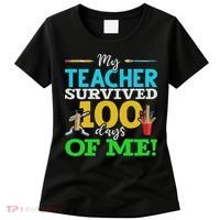 My Teacher Survived 100 Days Of Me Dab 100 Days Of School Women's T-Shirt thumb 0