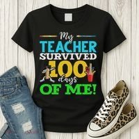 My Teacher Survived 100 Days Of Me Dab 100 Days Of School Women's T-Shirt thumb 3