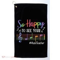 Music Teacher So Happy To See Your Face Back To School Funny Cute Gift Golf Towel thumb 0