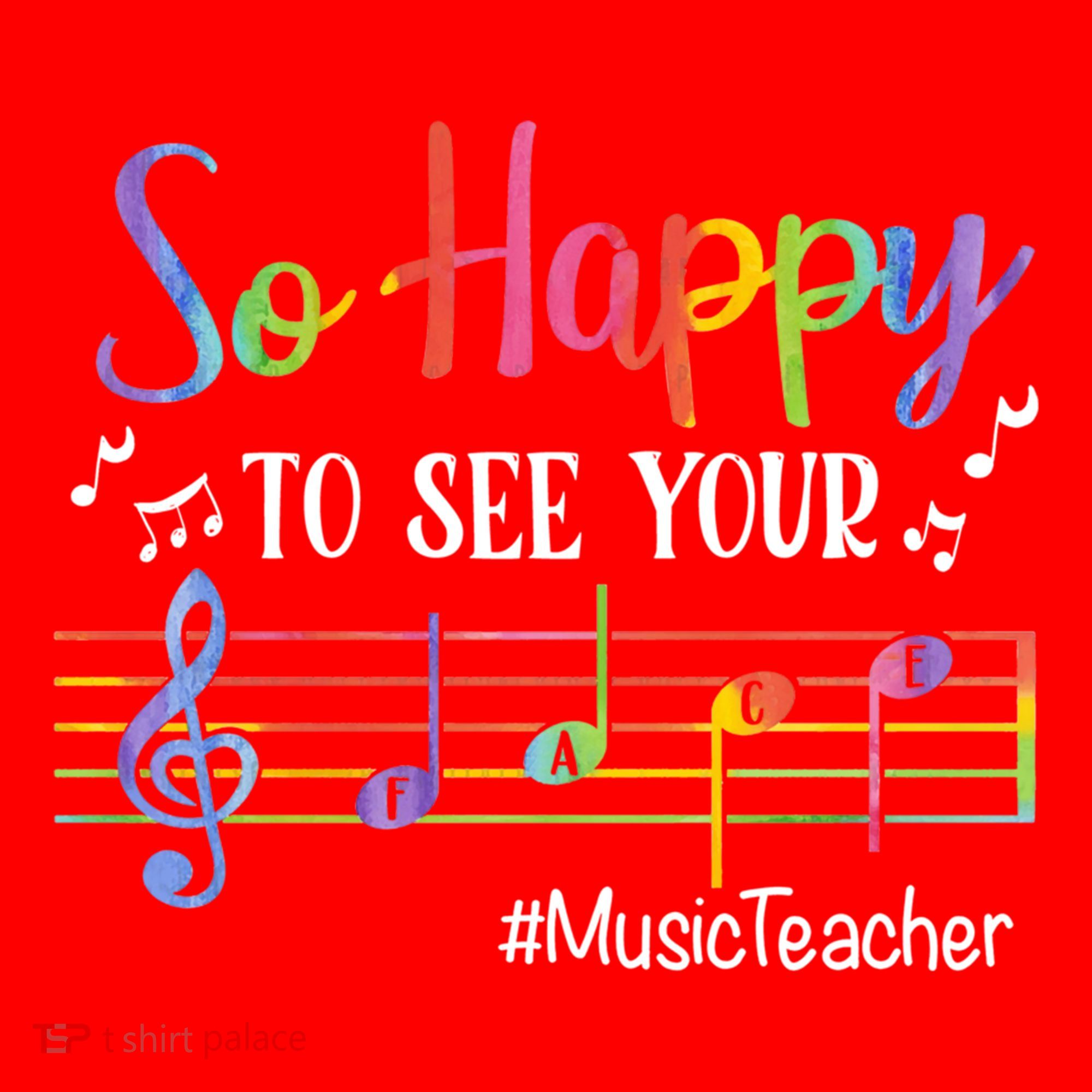 Music Teacher So Happy To See Your Face Back To School Funny Cute Gift Santa Hat