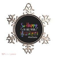Music Teacher So Happy To See Your Face Back To School Funny Ornament thumb 0