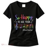 Music Teacher So Happy To See Your Face Back To School Funny Women's T-Shirt thumb 0