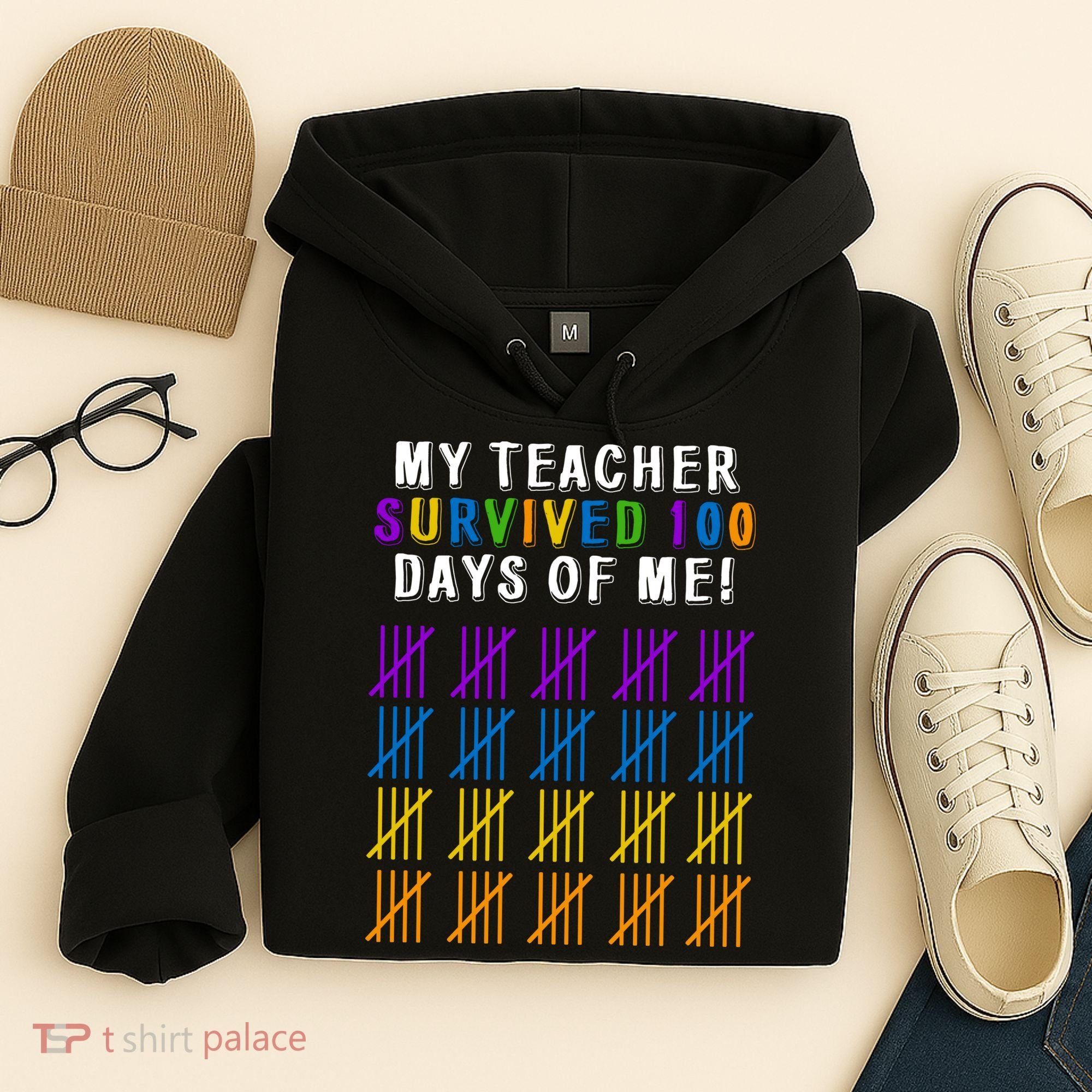 My Teacher Survived 100 Days Of Me Funny Hoodie