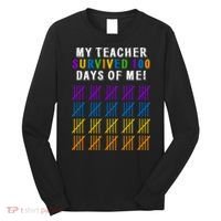 My Teacher Survived 100 Days Of Me Funny Long Sleeve Shirt thumb 0