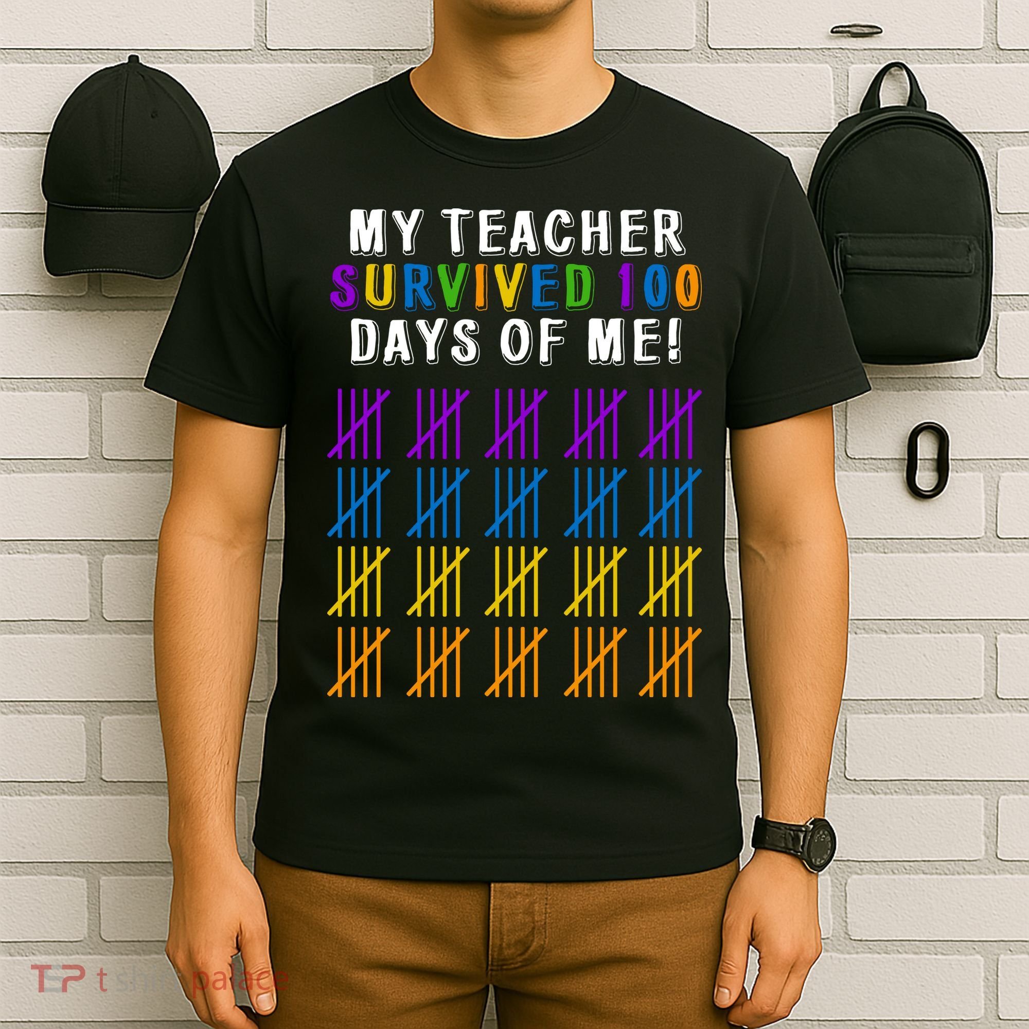 My Teacher Survived 100 Days Of Me Funny T-Shirt
