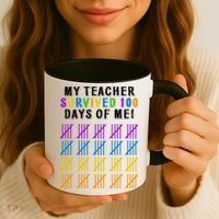 My Teacher Survived 100 Days Of Me Funny Coffee Mug thumb 3