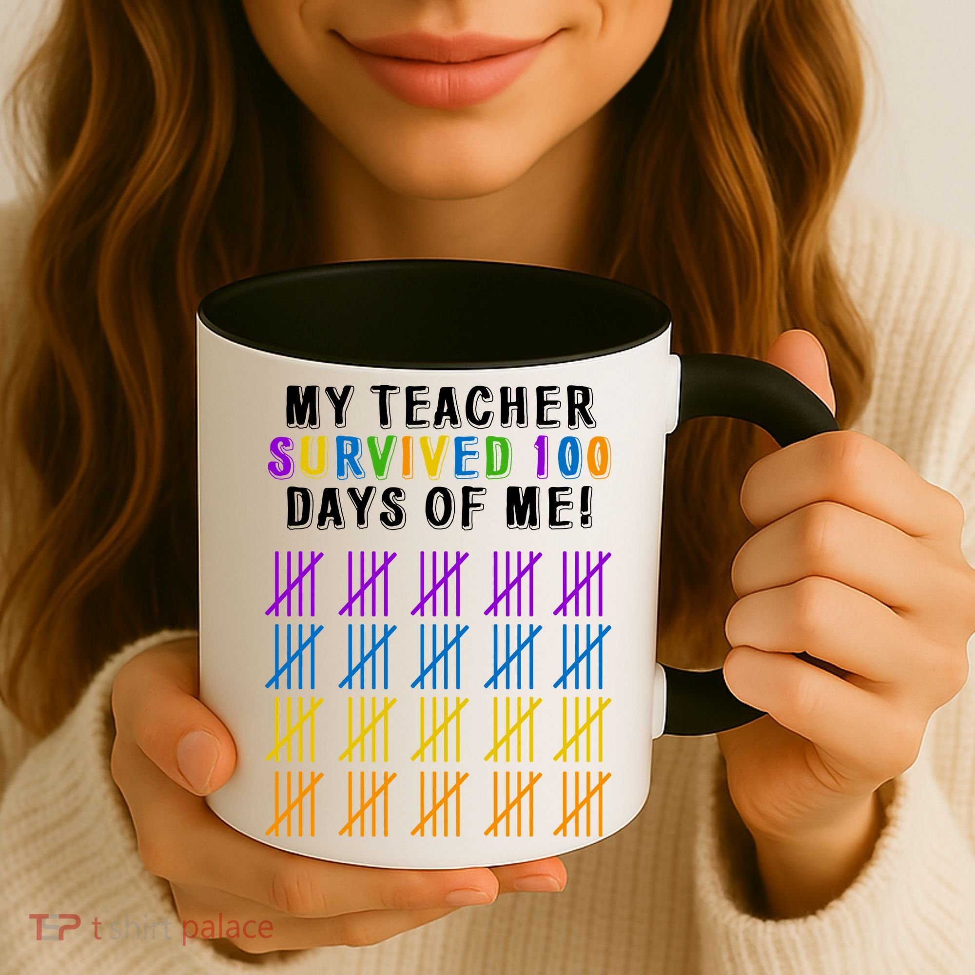 My Teacher Survived 100 Days Of Me Funny Coffee Mug