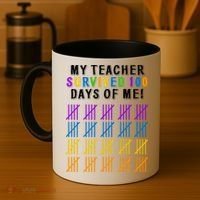 My Teacher Survived 100 Days Of Me Funny Coffee Mug thumb 4