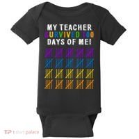 My Teacher Survived 100 Days Of Me Funny Baby Bodysuit thumb 0