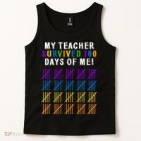 My Teacher Survived 100 Days Of Me Funny Tank Top thumb 2