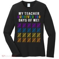 My Teacher Survived 100 Days Of Me Funny Women's Long Sleeve Shirt thumb 0
