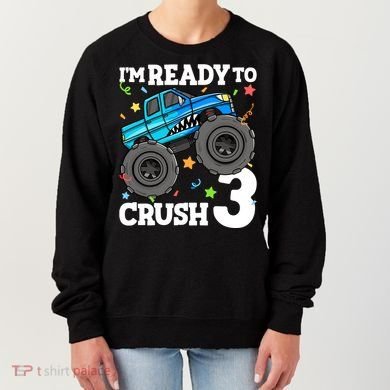 Monster Truck Shark 3rd Birthday Boy 3 Three Women's Sweatshirt