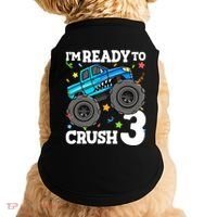 Monster Truck Shark 3rd Birthday Boy 3 Three Doggie Tank thumb 0