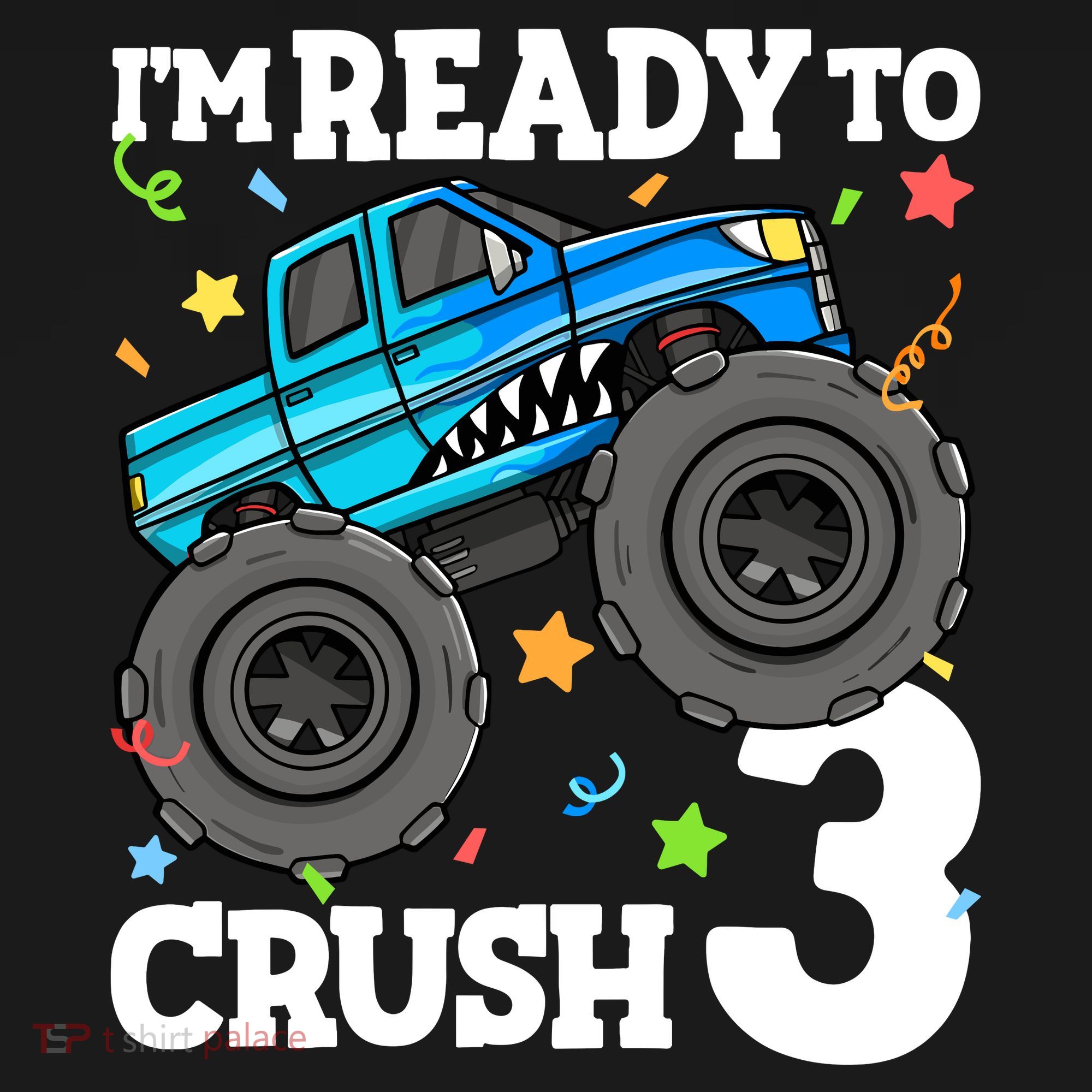 Monster Truck Shark 3rd Birthday Boy 3 Three Doggie Tank