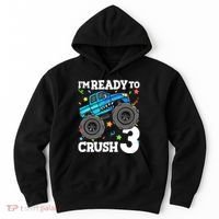 Monster Truck Shark 3rd Birthday Boy 3 Three Hoodie thumb 0