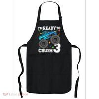 Monster Truck Shark 3rd Birthday Boy 3 Three Apron thumb 0