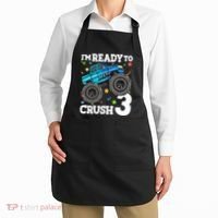 Monster Truck Shark 3rd Birthday Boy 3 Three Apron thumb 2