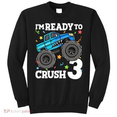 Monster Truck Shark 3rd Birthday Boy 3 Three Sweatshirt