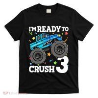 Monster Truck Shark 3rd Birthday Boy 3 Three T-Shirt thumb 0