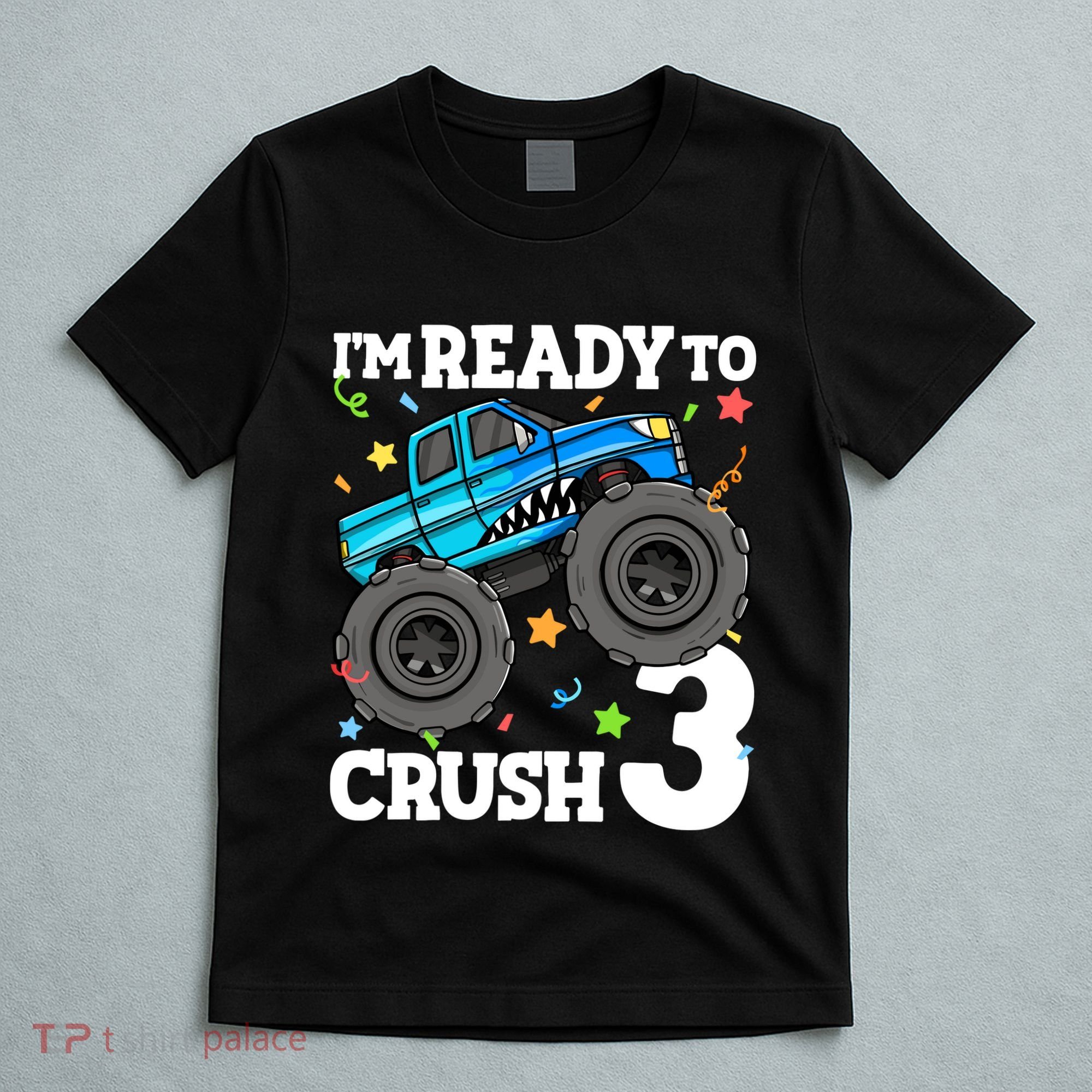 Monster Truck Shark 3rd Birthday Boy 3 Three T-Shirt