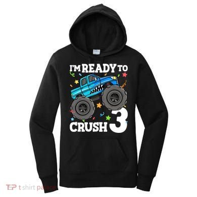 Monster Truck Shark 3rd Birthday Boy 3 Three Women's Hoodie