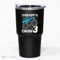 Monster Truck Shark 3rd Birthday Boy 3 Three Tumbler thumb 0