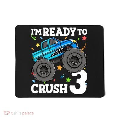 Monster Truck Shark 3rd Birthday Boy 3 Three Mousepad