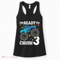 Monster Truck Shark 3rd Birthday Boy 3 Three Women's Tank Top thumb 0