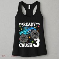 Monster Truck Shark 3rd Birthday Boy 3 Three Women's Tank Top thumb 3