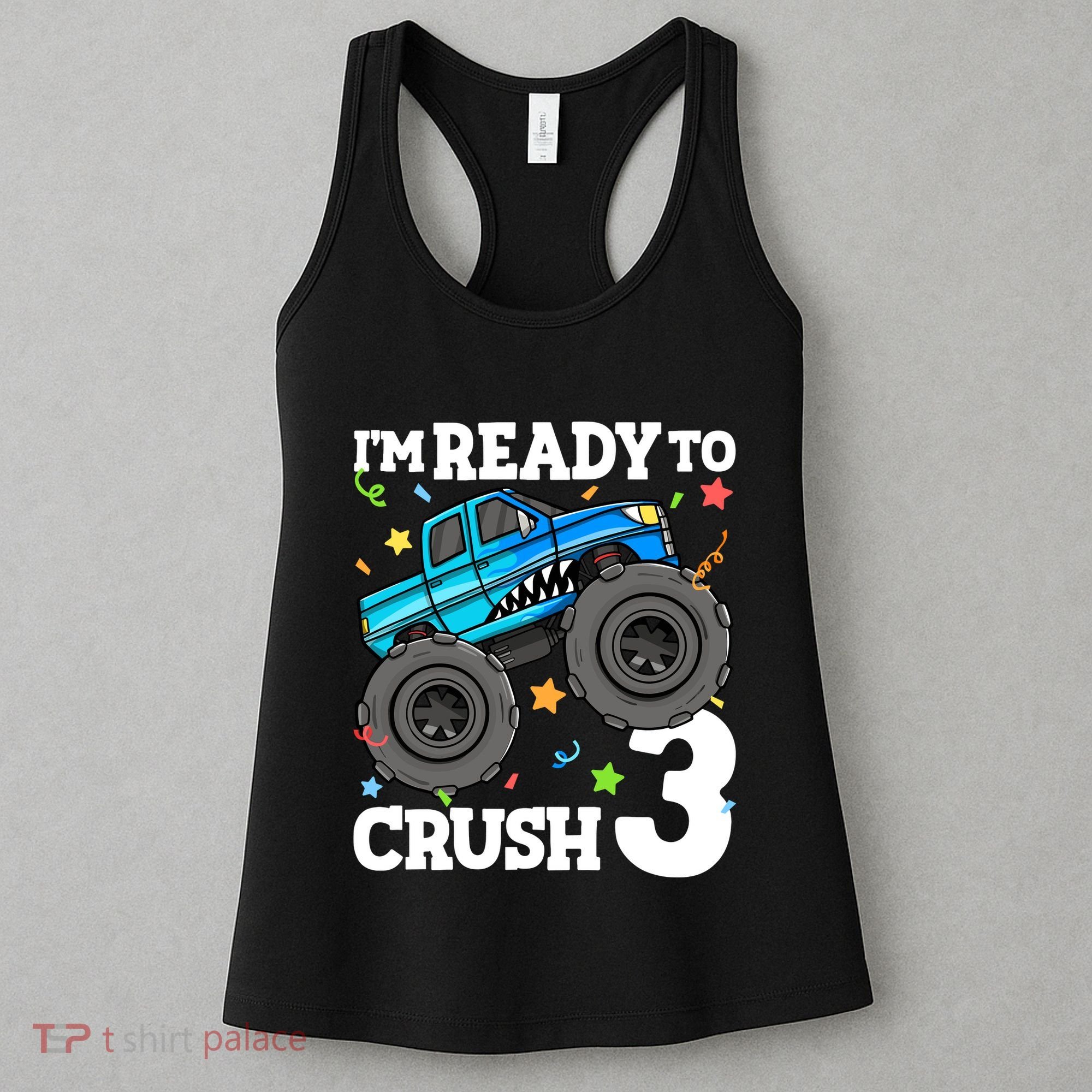 Monster Truck Shark 3rd Birthday Boy 3 Three Women's Tank Top
