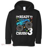 Monster Truck Shark 3rd Birthday Boy 3 Three Toddler Hoodie thumb 0