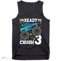 Monster Truck Shark 3rd Birthday Boy 3 Three Tank Top thumb 0