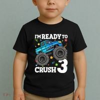 Monster Truck Shark 3rd Birthday Boy 3 Three Toddler T-Shirt thumb 2