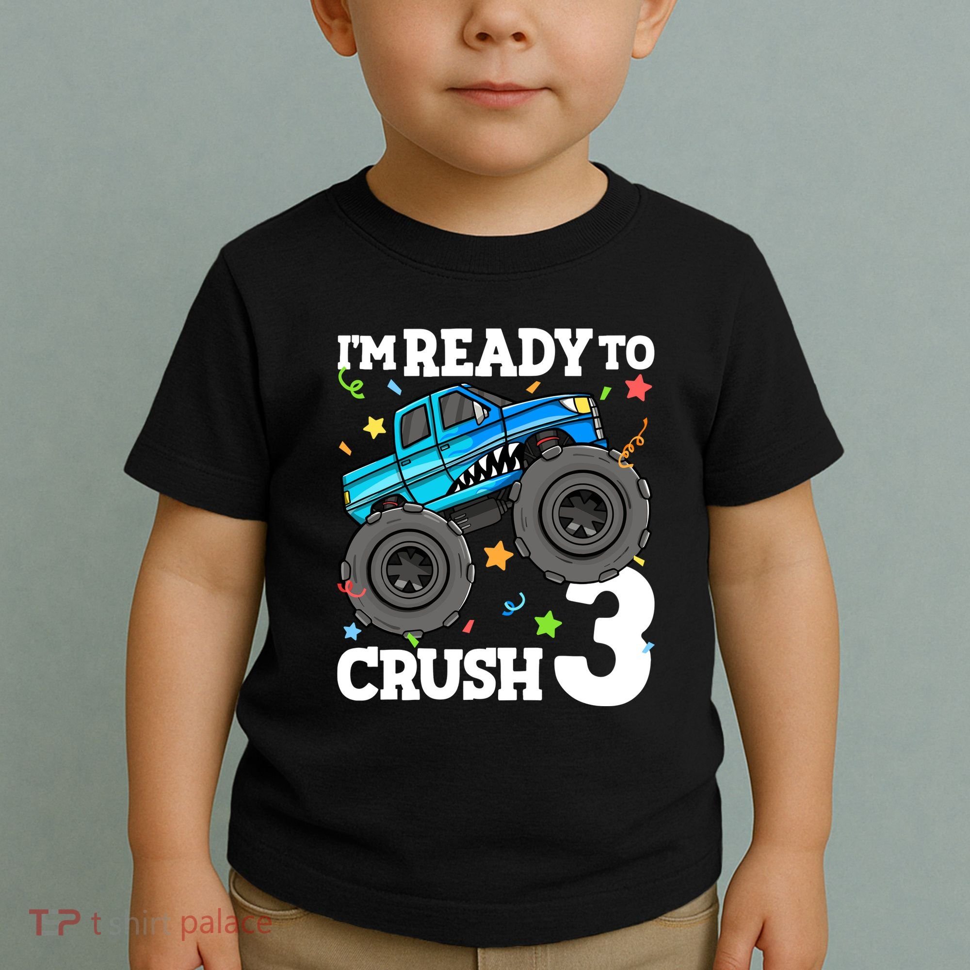 Monster Truck Shark 3rd Birthday Boy 3 Three Toddler T-Shirt