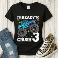 Monster Truck Shark 3rd Birthday Boy 3 Three Women's T-Shirt thumb 3