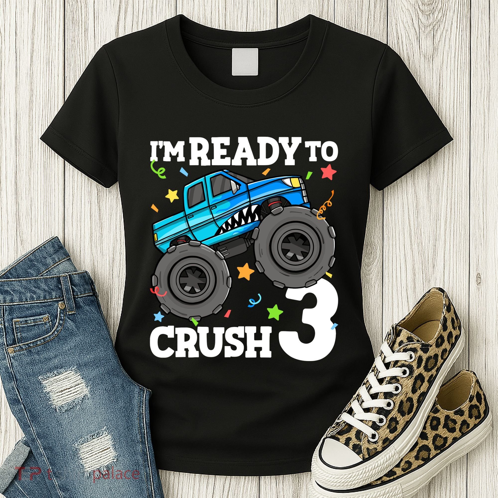 Monster Truck Shark 3rd Birthday Boy 3 Three Women's T-Shirt