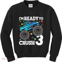 Monster Truck Shark 3rd Birthday Boy 3 Three Kids Sweatshirt thumb 0