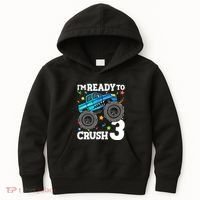 Monster Truck Shark 3rd Birthday Boy 3 Three Kids Hoodie thumb 0