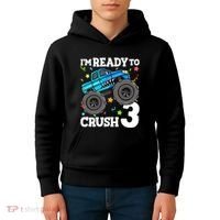 Monster Truck Shark 3rd Birthday Boy 3 Three Kids Hoodie thumb 4