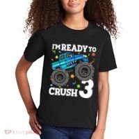 Monster Truck Shark 3rd Birthday Boy 3 Three Kids T-Shirt thumb 2