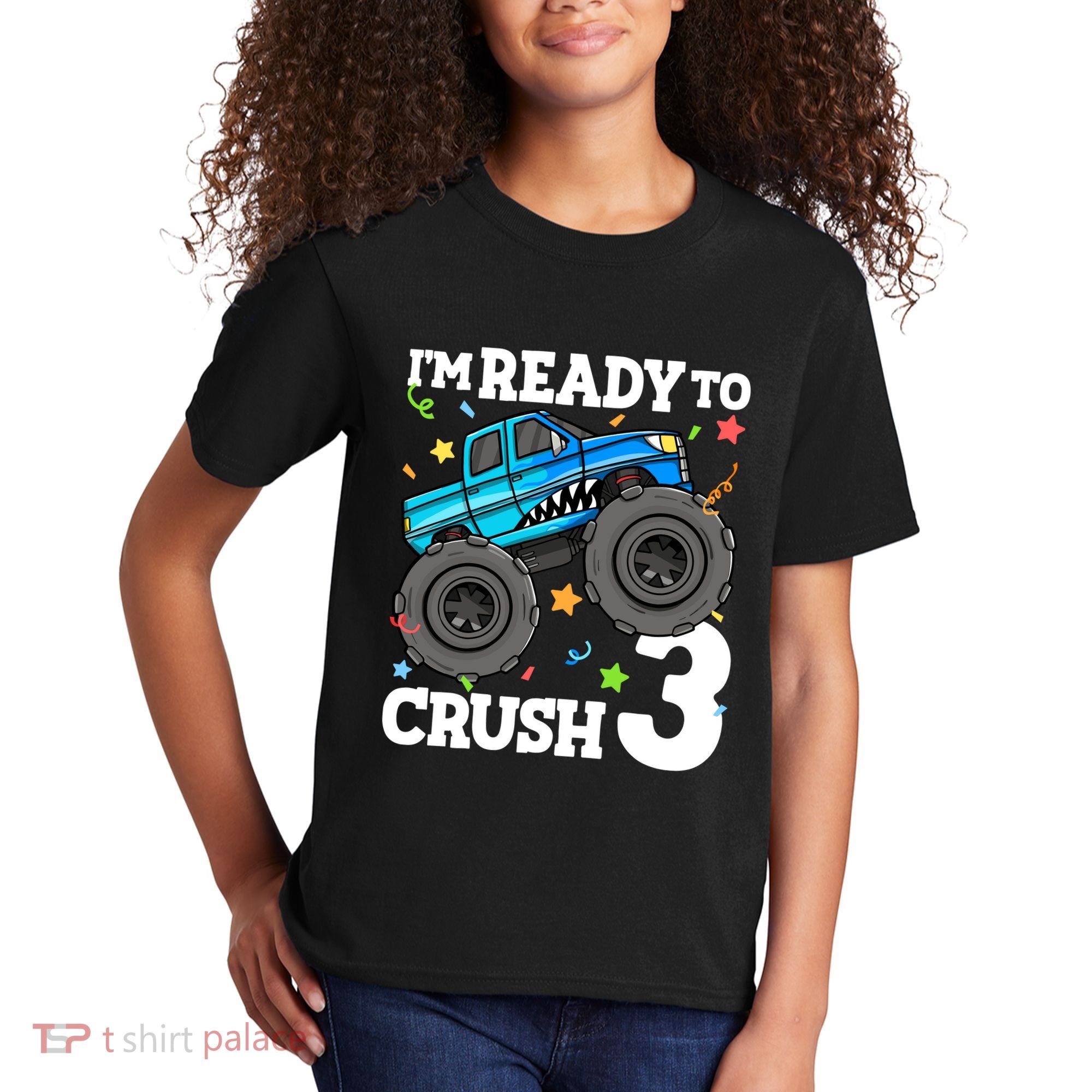 Monster Truck Shark 3rd Birthday Boy 3 Three Kids T-Shirt