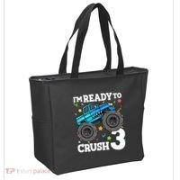 Monster Truck Shark 3rd Birthday Boy 3 Three Tote Bag thumb 2