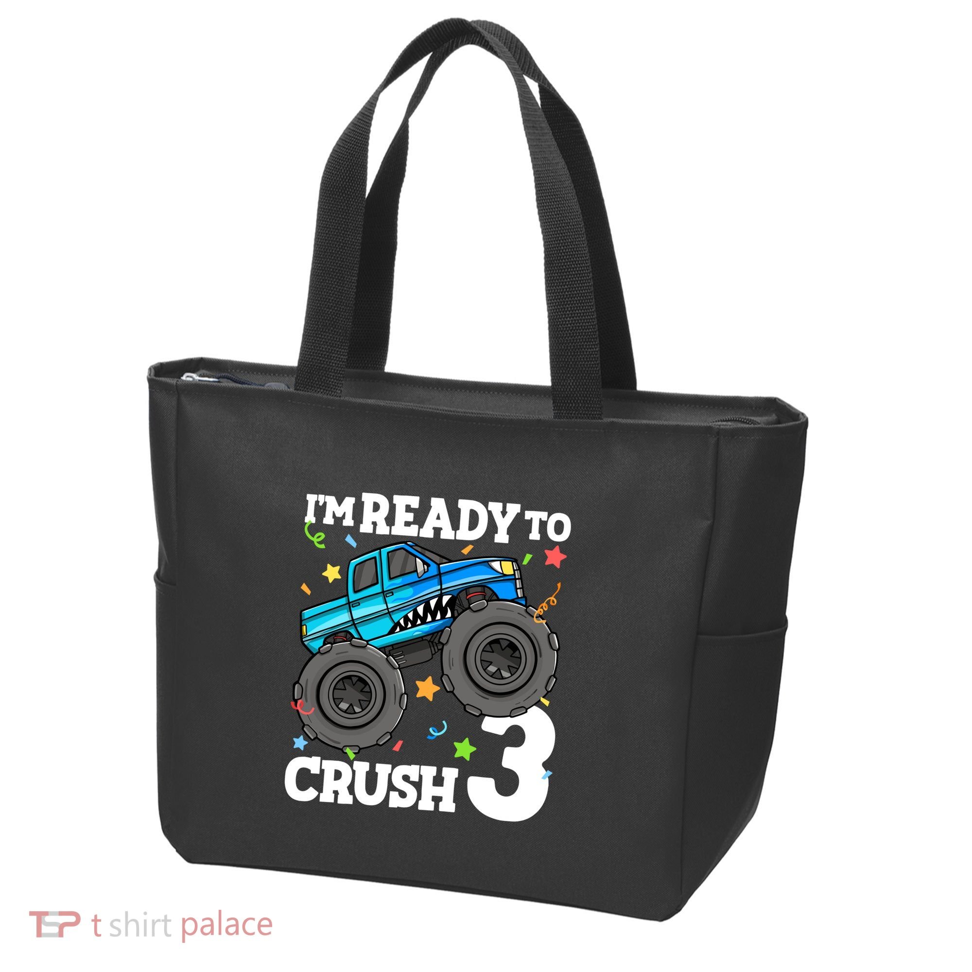 Monster Truck Shark 3rd Birthday Boy 3 Three Tote Bag